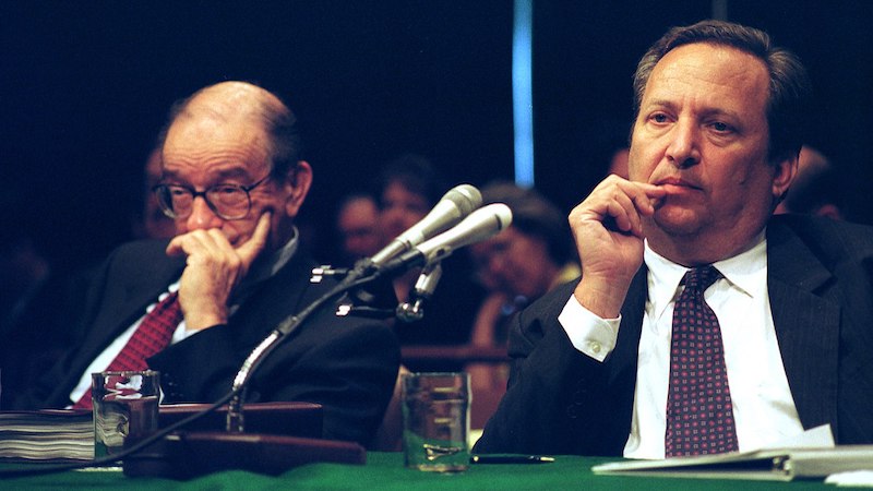Alan Greenspan and Lawrence Summers. Photo Credit: US Department of the Treasury, Wikimedia Commons