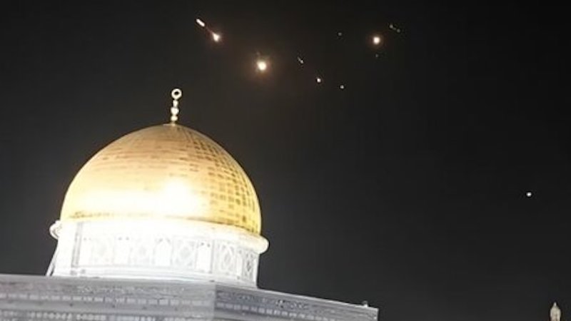 Iranian missiles launched on Jerusalem. Photo Credit: Mehr News Agency