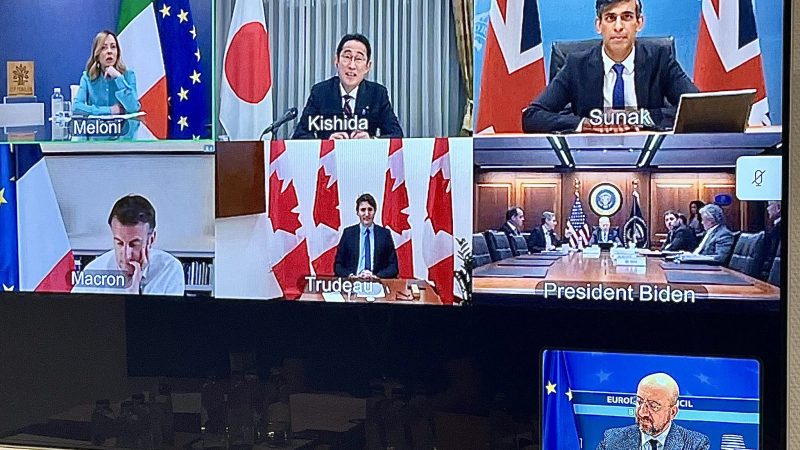 G7 leaders discuss Iranian attack on Israel over a video conference on 14 April 2024. [Charles Michel via X]