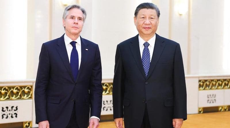 U.S. Secretary of State Antony Blinken with China's President Xi Jinping. Photo Credit: China government
