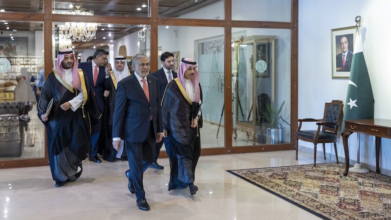 Saudi Arabia's Foreign Minister Prince bin Farhan Al Saud with Pakistan's Foreign Minister Ishaq DarPhoto Credit: KSA Foreign Ministry, X