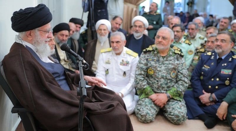 Ayatollah Seyed Ali Khamenei speaks to commanders of the Iranian Armed Forces. Photo Credit: Tasnim News Agency