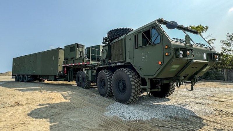 The U.S. Mid-Range Capability (MRC) Launcher arrives for deployment in Northern Luzon during the Salaknib drills involving Philippine and U.S. troops, April 8, 2024. U.S. Army photo by Capt. Ryan DeBooy