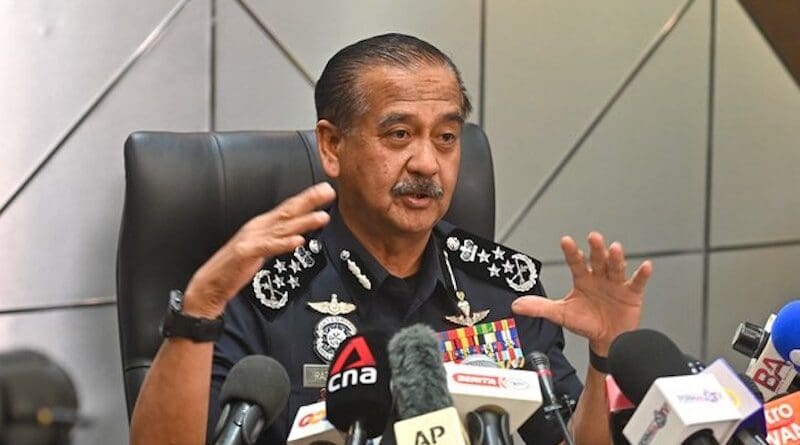 Malaysian Police Inspector-General Razarudin Husain speaks to reporters during a special news conference at police headquarters in Kuala Lumpur, April 2, 2024. Photo Credit: S. Mahfuz/BenarNews