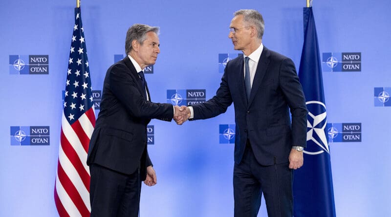 Left to right: Antony J. Blinken (US Secretary of State) with NATO Secretary General Jens Stoltenberg. Photo Credit: NATO