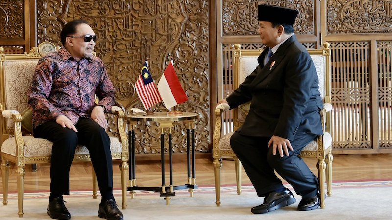 Malaysia's Prime Minister Anwar Ibrahim with Indonesia's President-elect Prabowo Subianto. Photo Credit: Indonesia Defense Ministry, X