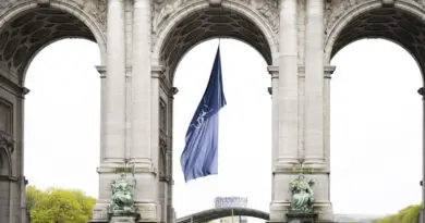 The NATO flag in Brussels. Photo Credit: NATO