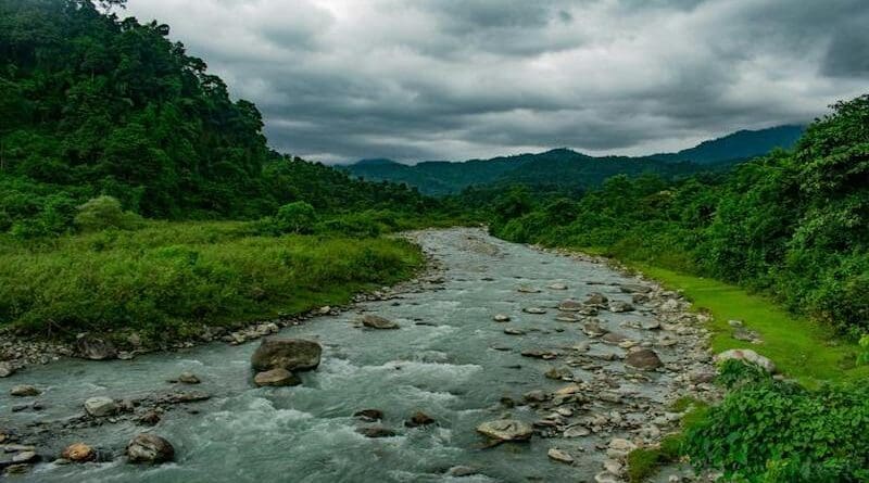 Monsoon clouds over a mountain range in India. CREDIT: Rabhimb Bardhan