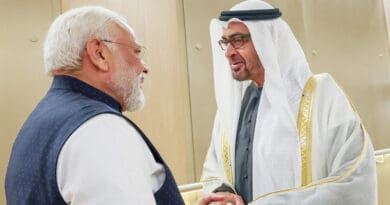 India's Prime Minister Narendra Modi with President of the UAE His Highness Sheikh Mohamed bin Zayed Al Nahyan. Photo Credit: India PM Office