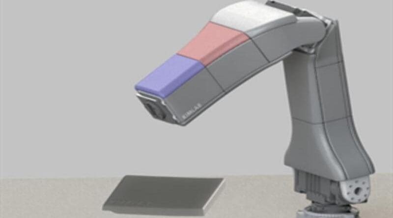 Robotic arm equipped with 3D-printed robotic pads developed by Joohyung Kim and collaborators highlighted. CREDIT: The Grainger College of Engineering at University of Illinois Urbana-Champaign