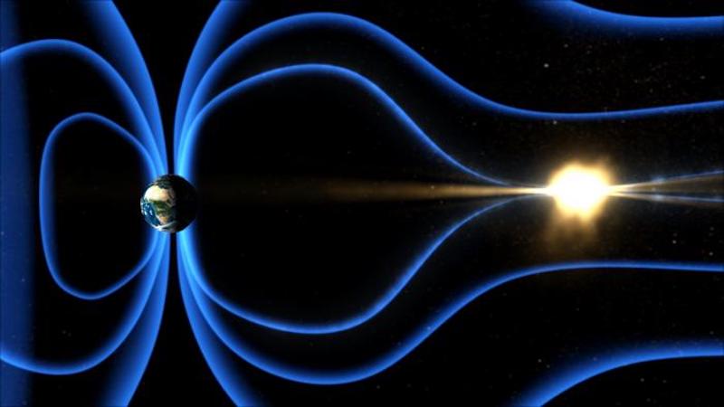 The illustration shows magnetic field lines around the Earth reconnecting in the magnetotail, usually one of the first signs of a substorm. An internally funded Southwest Research Institute project is investigating the nature of substorms, specifically a 2017 event when reconnection appeared to occur without inciting a substorm. CREDIT: NASA/Goddard Space Flight Center-Conceptual Image Lab
