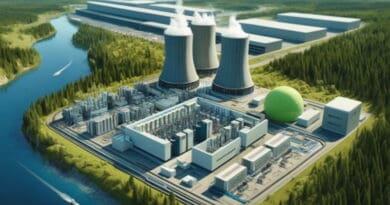 A rendering of a data centre with an SMR power plant and a green electrolysis factory (Image: Norsk Kjernekraft)