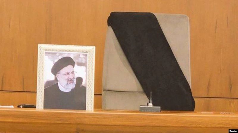 President Ebrahim Raisi's seat in the Iranian cabinet sits empty following his death in a helicopter crash on May 19. Photo Credit: Tasnim News Agency