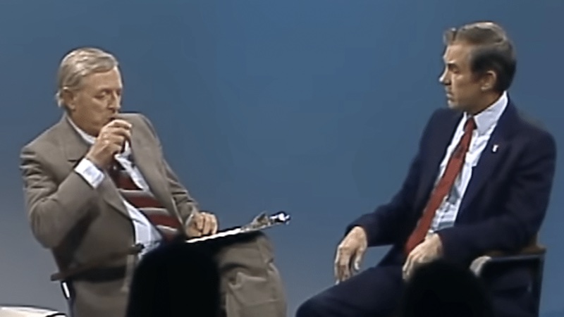 Ron Paul being interviewed by William F. Buckley Jr.