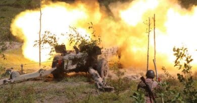 Ukrainian soldiers fire on Russian forces. Photo Credit: Ukraine Defense Ministry