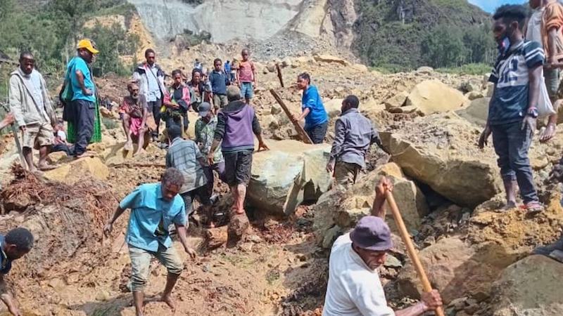 Hundreds were buried in a landslide in Yambali village, Papua New Guinea, on May 24, 2024. Photo Credit: IOM/ Mohamud Omer
