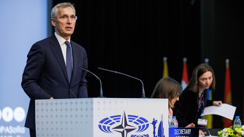 Remarks by NATO Secretary General Jens Stoltenberg at the 2024 Spring Session of the NATO Parliamentary Assembly in Sofia. Photo Credit: NATO