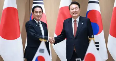Japan's Prime Minister Fumio Kishida with Yoon Suk Yeol, President of the Republic of Korea (South Korea). Photo Credit: Office of the Prime Minister of Japan