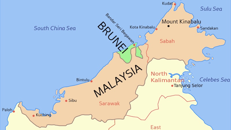 Locations of Sabah and Sarawak in East Malaysia. Credit: Wikipedia Commons