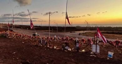 Τhe memorial in Lahaina, Hawaii, for the 98 victims of the August 8, 2023 fire. CREDIT: Costas Synolakis