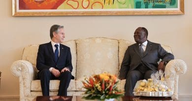 Secretary Antony J. Blinken meets with Ivorian President Alassane Ouattara in Abidjan, Côte d’Ivoire, January 23, 2024. (Official State Department photo by Chuck Kennedy)