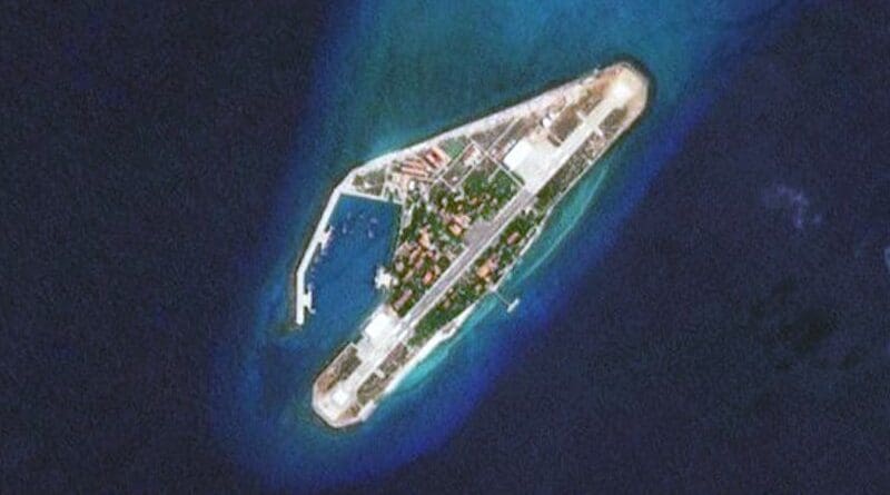 Satellite image of Vietnam's Spratly island, Dao Truong Sa Lon. Photo Credit: Planet Lab, RFA