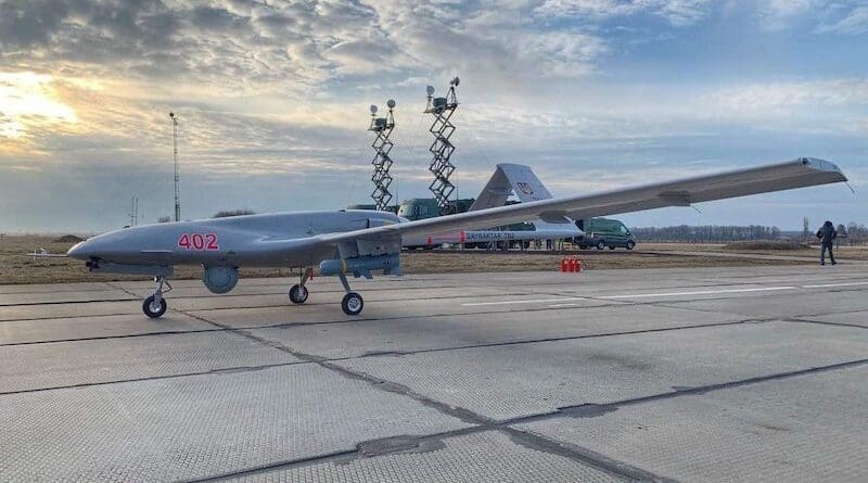 File photo of a Ukrainian air force TB-2 drone. Photo Credit: Ministry of Defence of Ukraine, Wikimedia Commons