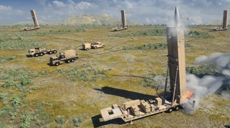 Figure 1. Artist Rendition of a Notional LRHW Unit. Credit: CRS, https://www.popularmechanics.com/military/weapons/ a36421213/army-hypersonic-weapon-1700-mile-range/, accessed November 18, 2021.