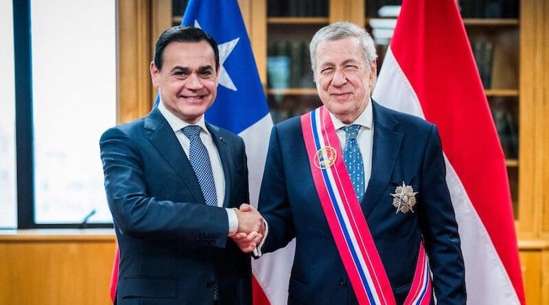 Paraguay's Foreign Affairs Minister Rubén Ramírez Lezcano with Chile's Foreign Affairs Minister Alberto van Klaveren. Photo Credit: minrel.gob.cl/