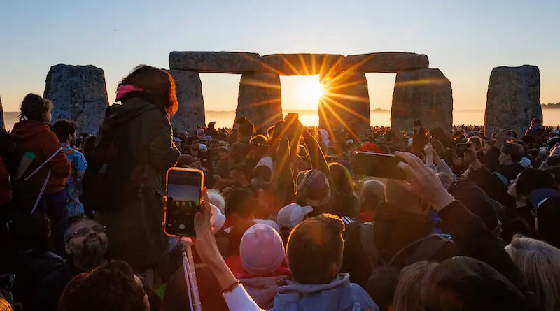 Summer solstice at Stonehenge, June 21, 2024. Photo via English Heritage’s official Stonehenge account on X.