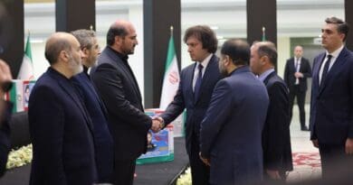 Georgia's Prime Minister Irakli Kobakhidze shakes hands with Iranian officials in Tehran in late May. (Photo: gov.ge)