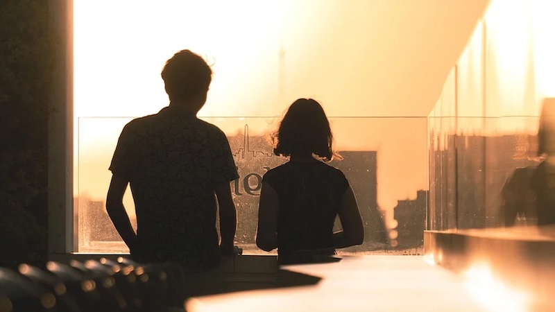 city man woman couple people