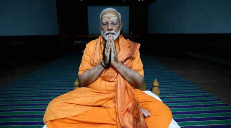 India's Prime Minister Narendra Modi meditating in Kanyakumar. Photo Credit: narendramodi.in