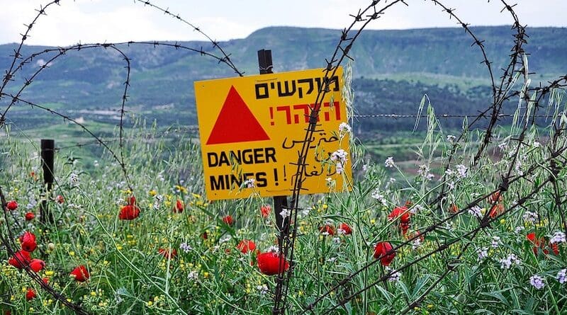 A minefield in Golan Heights, Israel