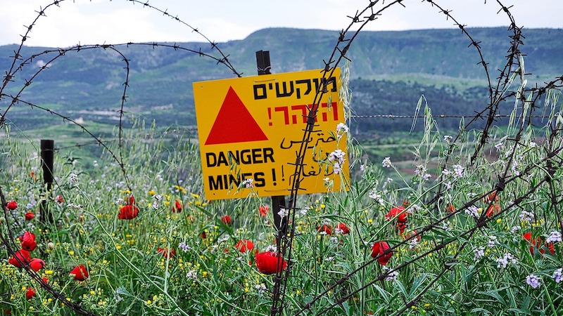 A minefield in Golan Heights, Israel