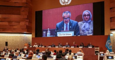 WHO director-general Tedros Adhanom Ghebreyesus addressing delegates at the 77th World Health Assembly on 31 May, 2024. The next day, he told delegates treaty negotiations would continue until the 2025 assembly “at the latest”. Copyright: PAHO (CC BY-NC-ND 2.0 DEED).