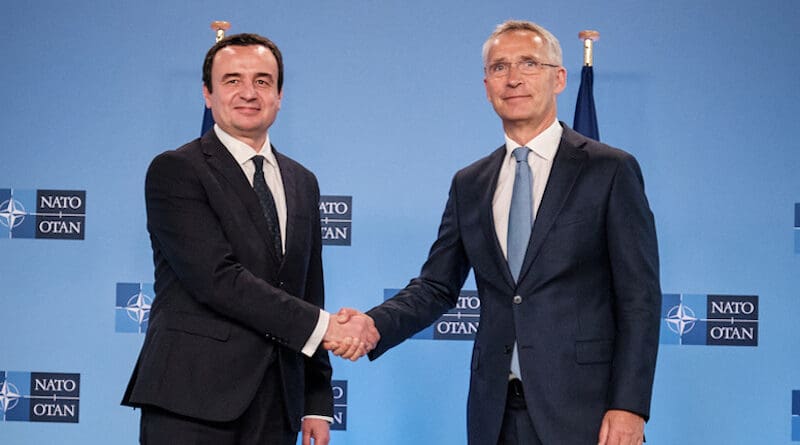 File photo of NATO Secretary General Jens Stoltenberg with Kosovo's Prime Minister Albin Kurti. Photo Credit: NATO