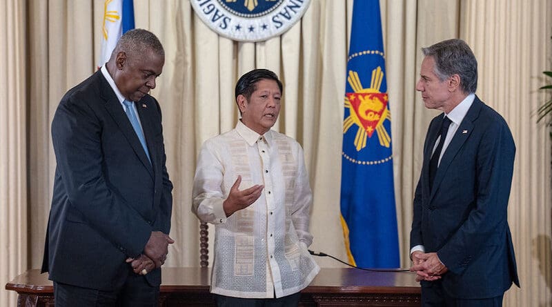 Secretary Antony J. Blinken and Secretary of Defense Lloyd J. Austin III meet with Philippine President Ferdinand Marcos Jr. in Manila, Philippines, July 30, 2024. (Official State Department photo by Freddie Everett)