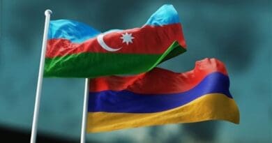Flags of Armenia and Azerbaijan. Photo Credit: Tasnim News Agency