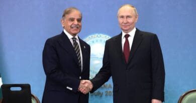 Prime Minister of Pakistan Shehbaz Sharif with Russia's President Vladimir Putin on sidelines of Shanghai Cooperation Organization meeting. Photo Credit: Kremlin.ru
