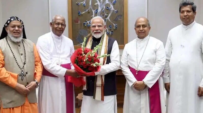 Archbishop Andrews Thazhath, the president of the Catholic Bishops’ Conference of India (CBCI), along with other officials of the conference, met Indian Prime Minister Narendra Modi in New Delhi on July 12. (Photo: supplied by CBCI)