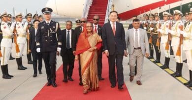 Bangladesh's Prime Minister Sheikh Hasina arrives at China's Beijing Capital International Airport. Photo Credit: PM Office, X
