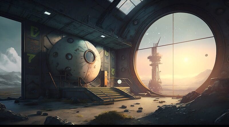 space station outer fantasy moon