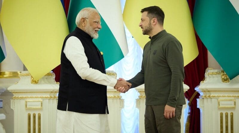 India's Prime Minister Narendra Modi with Ukraine's President President Volodymyr Zelenskyy. Photo Credit: Ukraine Presidential Press Service