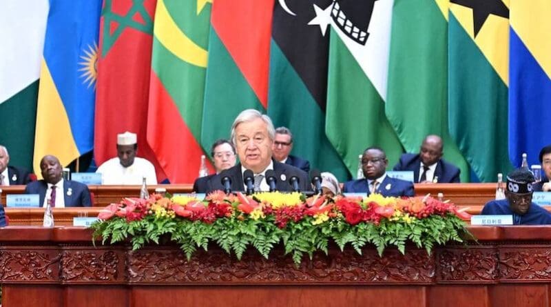 UN Secretary-General António Guterres at the Forum on China-Africa Cooperation in Beijing, China. Photo Credit: UN China