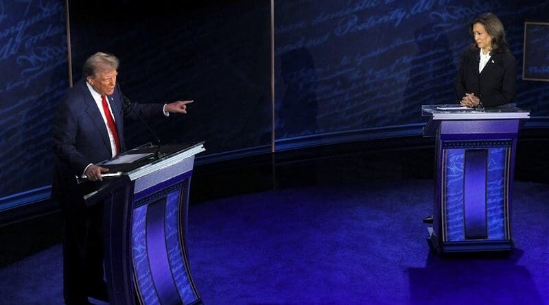Former President Donald Trump debates Vice President Kamala Harris. Photo Credit: Tasnim News Agency