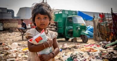 A Rohingya child is shown who lives at a refugee camp in Faridabad, Haryana, India, in April of 2024. Photo Credit: VOA