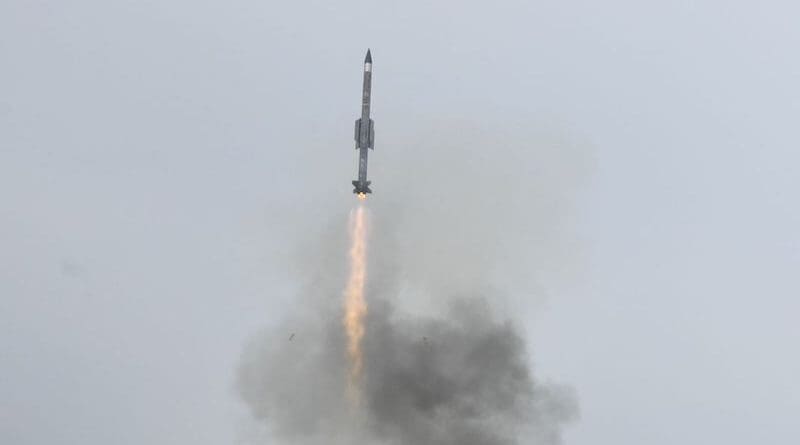 India conducts flight test of the Vertical Launch Short Range Surface-to-Air Missile (VL-SRSAM) from the Integrated Test Range (ITR) in Chandipur, off the coast of Odisha. Credit: India Ministry of Defence