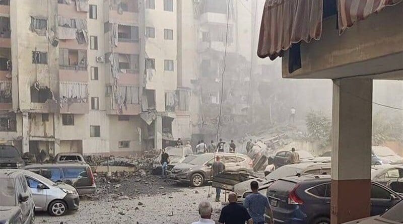 Aftermath of Israeli bombing in Beirut, Lebanon. Photo Credit: Tasnim News Agency