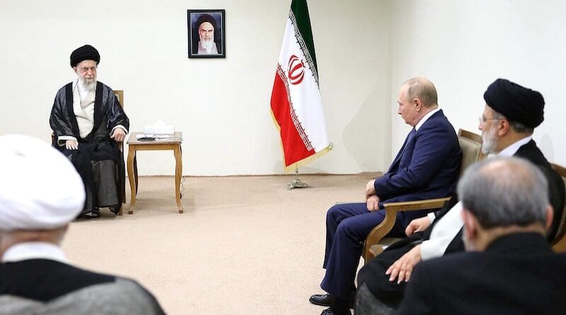 Iran’s Supreme Leader Ayatollah Ali Khamenei with Russia' President Vladimir Putin. Photo Credit: Information Bureau of the Supreme Leader of Iran